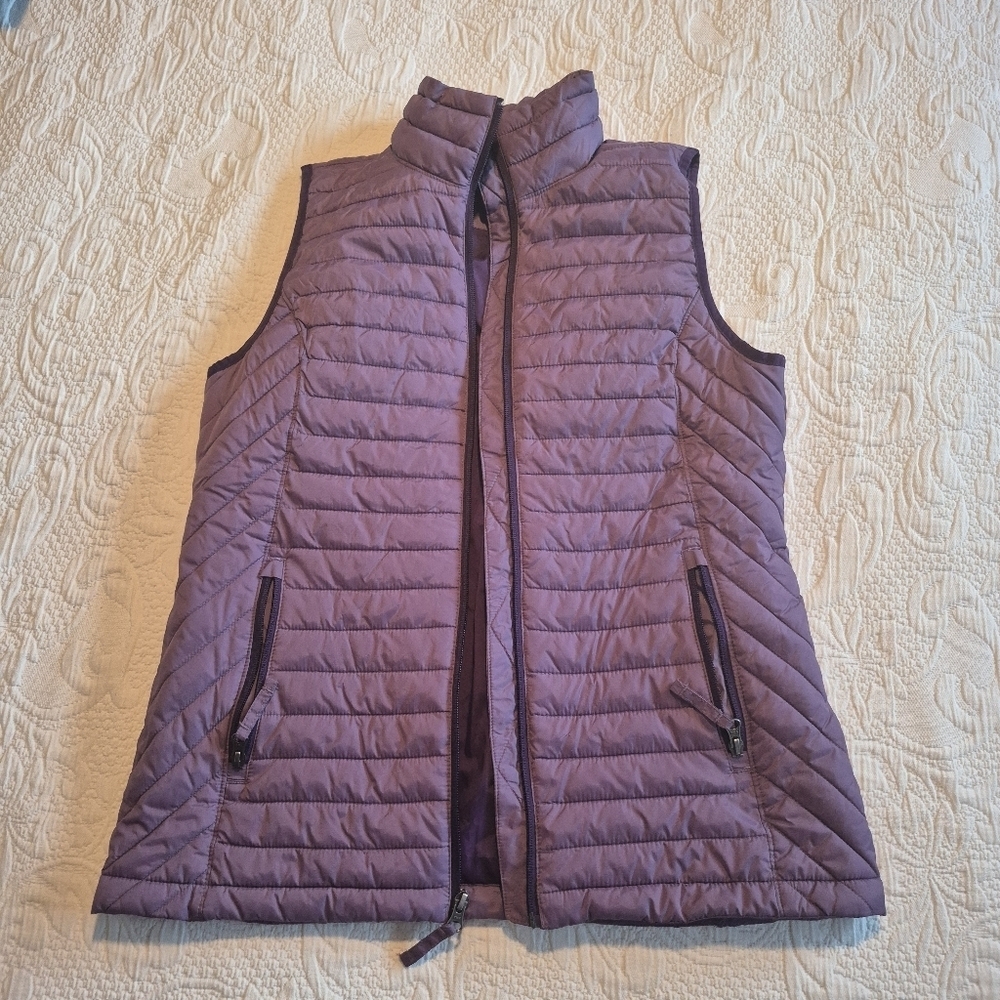 Duluth Trading Vest Women's Small purple Bristaker Winter Puffer Full Zip VGUC